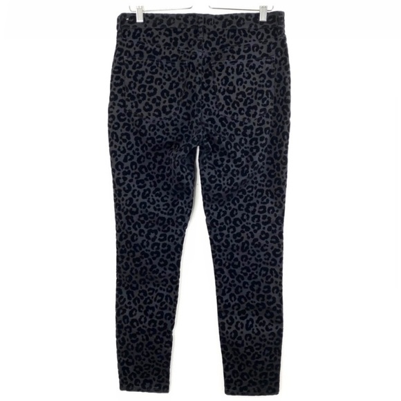 Madewell 9" Mid-Rise Skinny Jeans: Flocked Leopard Edition Black Size 29 - Picture 5 of 9